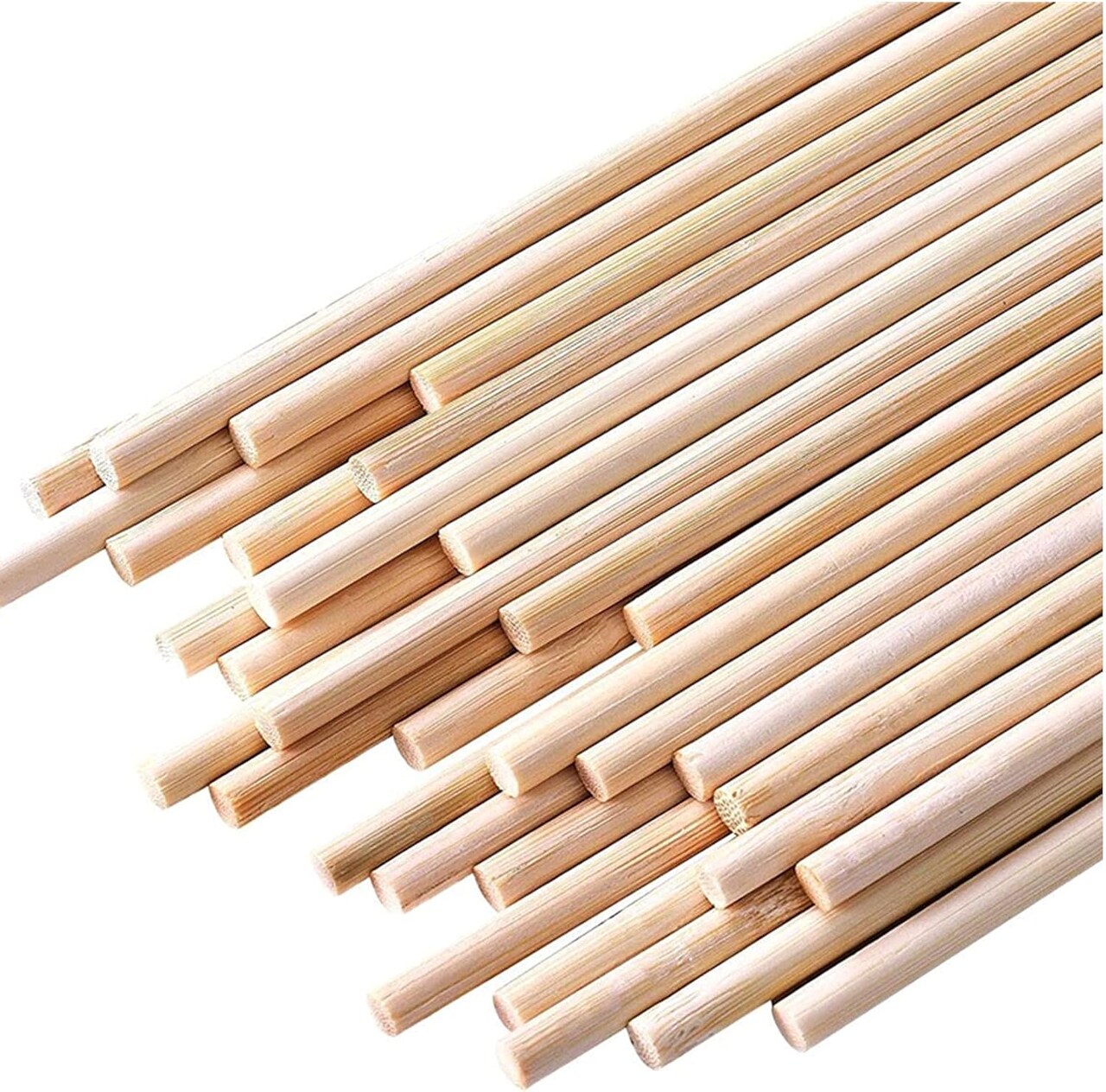 25pcs Bamboo Dowel Rod Assortment - 1/4 x 17.5 Inch, Wooden Sticks for DIY Crafts